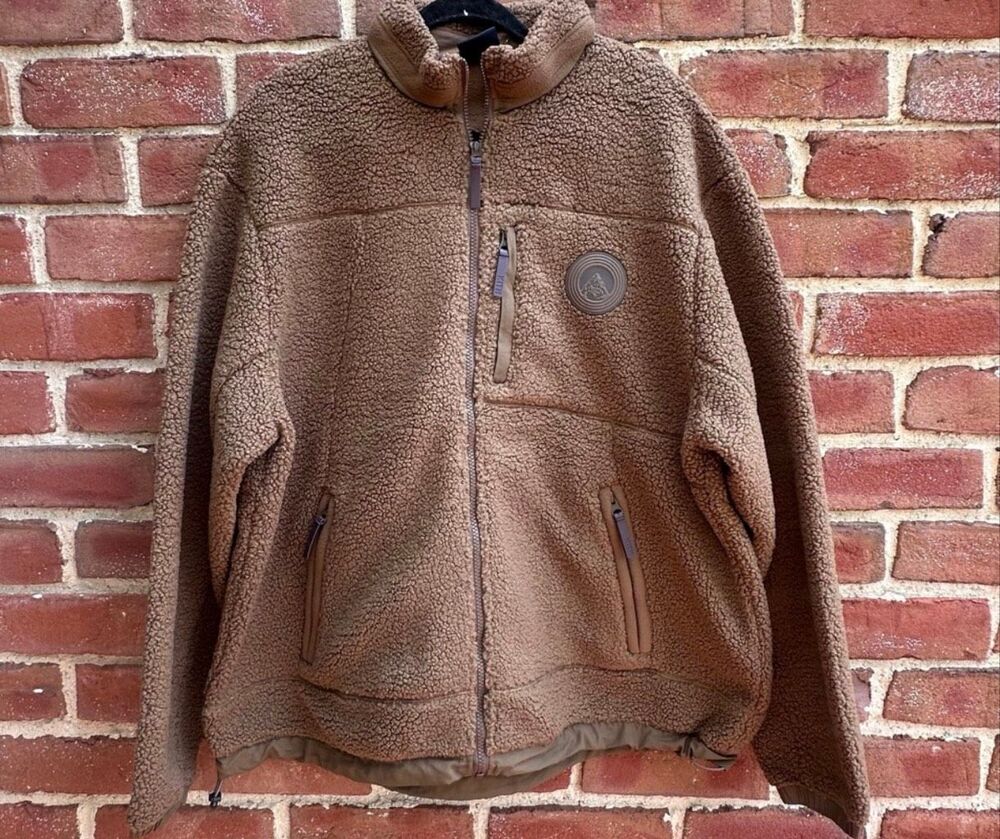 Kith Pinehurst Sherpa Fleece Jacket Brown Terra Full Zip Men’s XL NEW